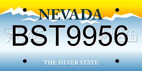 BST9956 Nevada License Plate