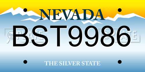 BST9986 Nevada License Plate