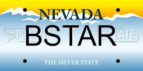 BSTAR Nevada License Plate
