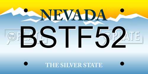 BSTF52 Nevada License Plate