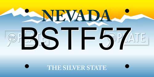 BSTF57 Nevada License Plate