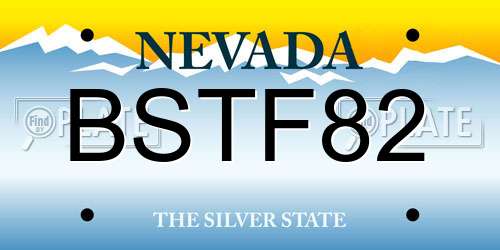 BSTF82 Nevada License Plate