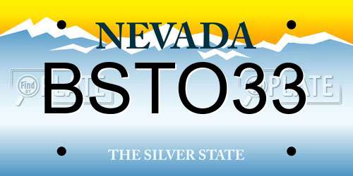 BSTO33 Nevada License Plate