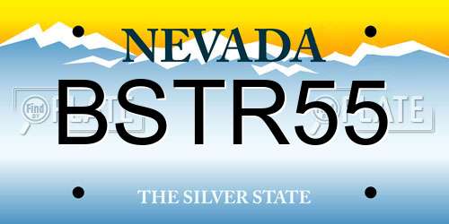 BSTR55 Nevada License Plate
