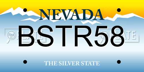 BSTR58 Nevada License Plate
