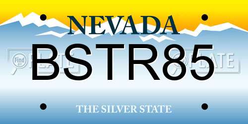 BSTR85 Nevada License Plate