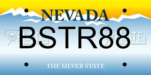 BSTR88 Nevada License Plate