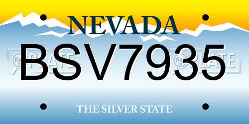 BSV7935 Nevada License Plate
