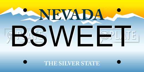 BSWEET Nevada License Plate