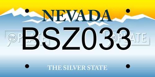 BSZ033 Nevada License Plate