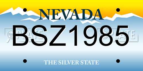 BSZ1985 Nevada License Plate