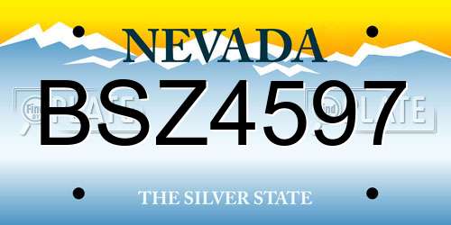 BSZ4597 Nevada License Plate