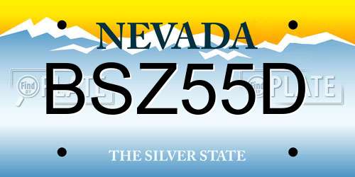 BSZ55D Nevada License Plate