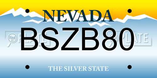 BSZB80 Nevada License Plate