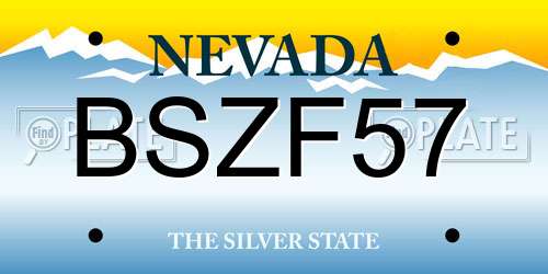 BSZF57 Nevada License Plate