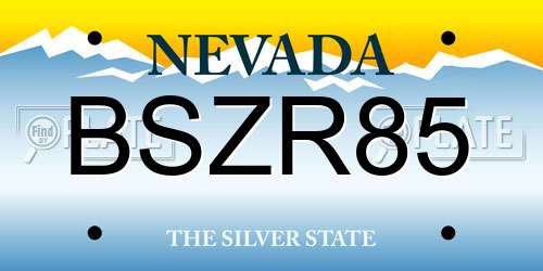 BSZR85 Nevada License Plate