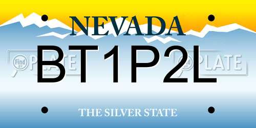 BT1P2L Nevada License Plate