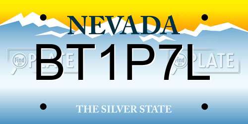 BT1P7L Nevada License Plate