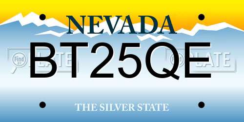 BT25QE Nevada License Plate