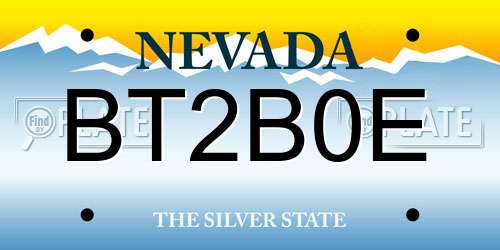 BT2B0E Nevada License Plate