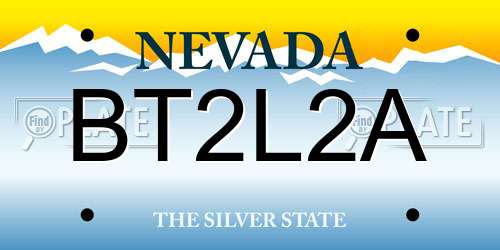BT2L2A Nevada License Plate