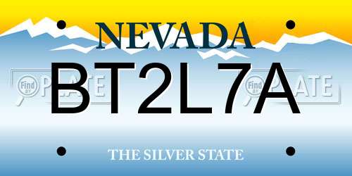 BT2L7A Nevada License Plate