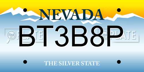 BT3B8P Nevada License Plate