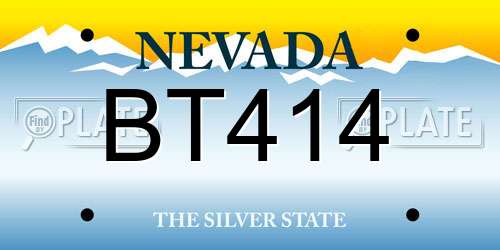 BT414 Nevada License Plate