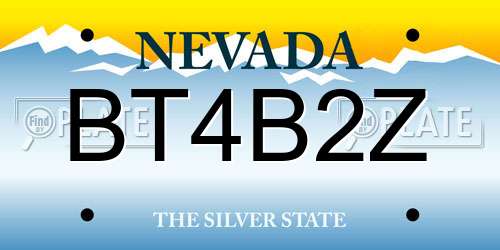 BT4B2Z Nevada License Plate