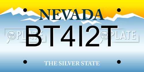 BT4I2T Nevada License Plate