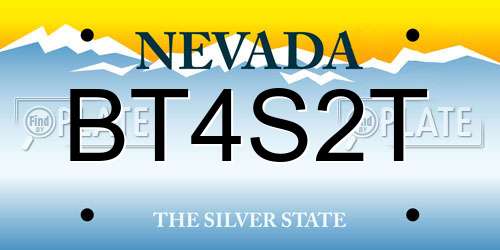 BT4S2T Nevada License Plate
