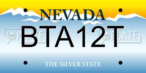 BTA12T Nevada License Plate