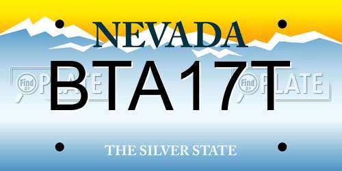 BTA17T Nevada License Plate