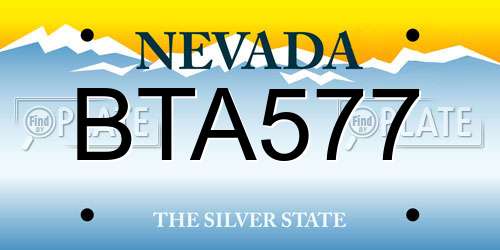 BTA577 Nevada License Plate