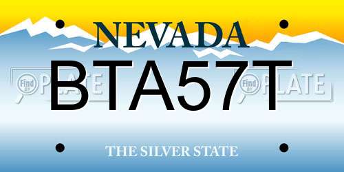 BTA57T Nevada License Plate