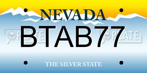 BTAB77 Nevada License Plate
