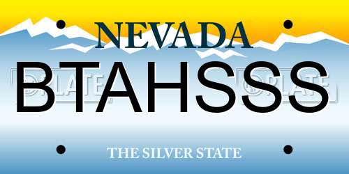 BTAHSSS Nevada License Plate