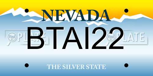 BTAI22 Nevada License Plate