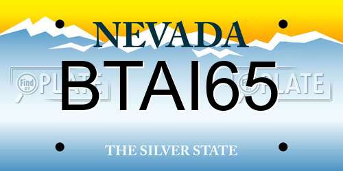 BTAI65 Nevada License Plate