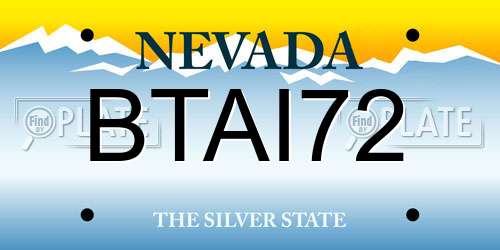 BTAI72 Nevada License Plate
