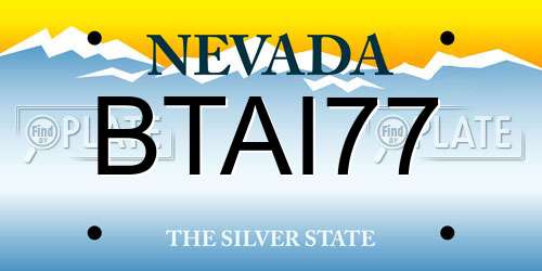 BTAI77 Nevada License Plate