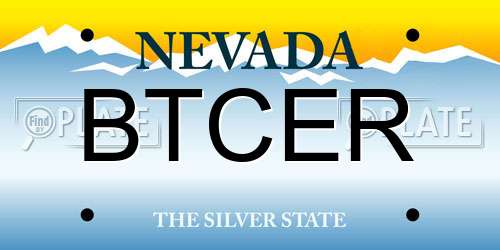 BTCER Nevada License Plate