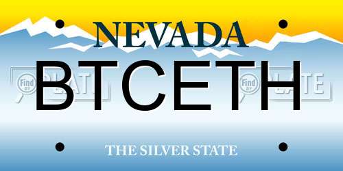 BTCETH Nevada License Plate
