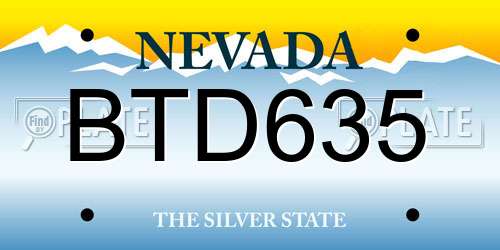 BTD635 Nevada License Plate