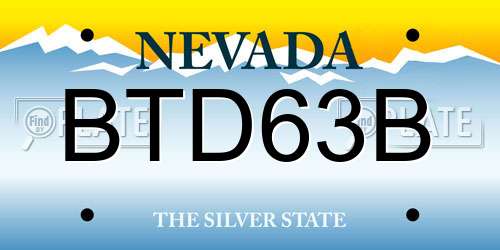 BTD63B Nevada License Plate