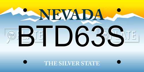 BTD63S Nevada License Plate