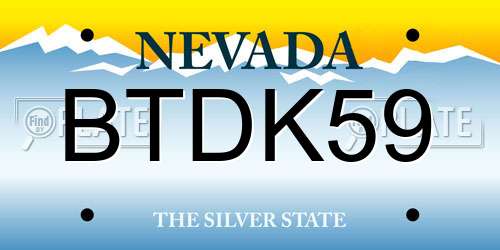 BTDK59 Nevada License Plate