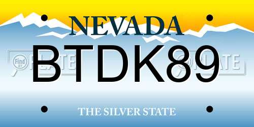 BTDK89 Nevada License Plate