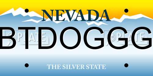 BTDOGGG Nevada License Plate