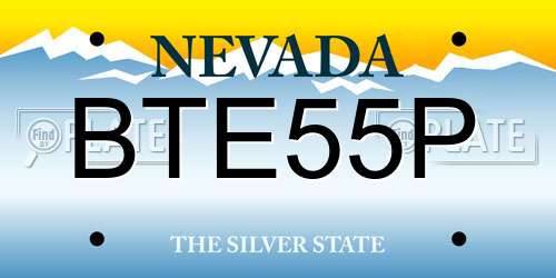BTE55P Nevada License Plate
